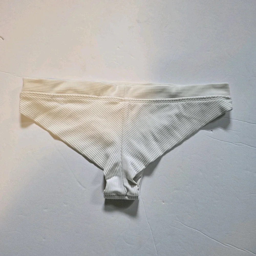 Frankies Bikinis Revolve Ribbed Swim Suit Bottom Womens MED Bathing Beach